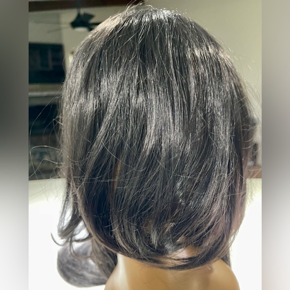 HAIR, 40” long, straight, bangs/layered at front.  Jet black - Picture 10 of 12